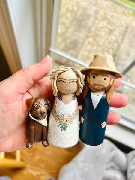 Custom Wedding Peg Dolls