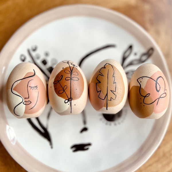 Abstract Line Drawing Eggs (Set of 4)
