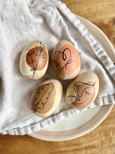 Abstract Line Drawing Eggs (Set of 4)