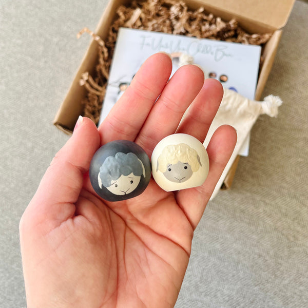 Large black and white sheep