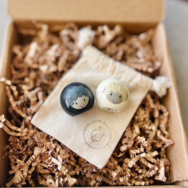 Large black and white sheep