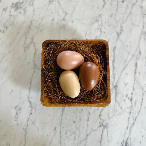 Set of 3 Large Rounded Eggs (Warm Tones) {FREE SHIPPING}