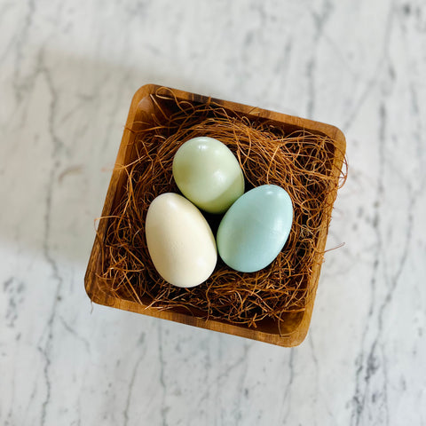 Set of 3 Large Rounded Eggs {Cool Tones}