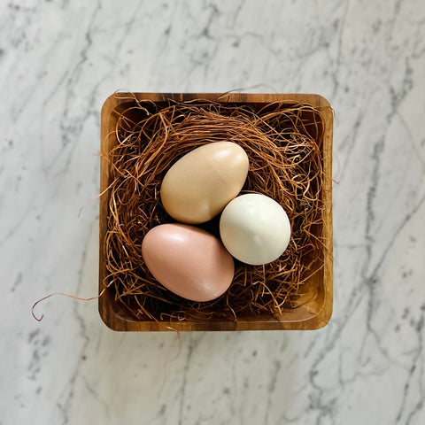 Set of 3 Large Rounded Eggs {Light Colors}