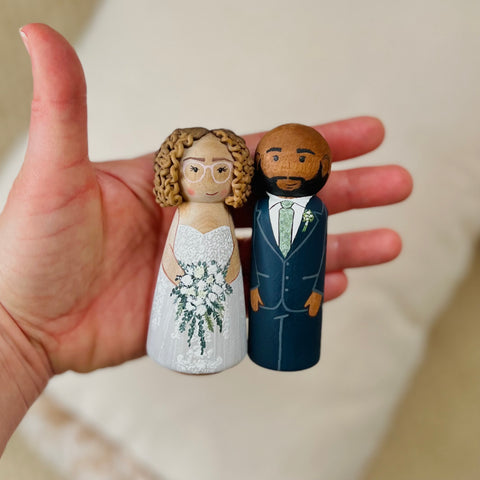 Custom Wedding Peg Dolls